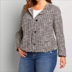NWT Lane Bryant Tweed Boucle Cropped Jacket 14 new